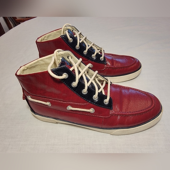 Polo Ralph Lauren Lander Canvas Chukka Boots, Red, Blue, Size 10D, Men's - Picture 1 of 6